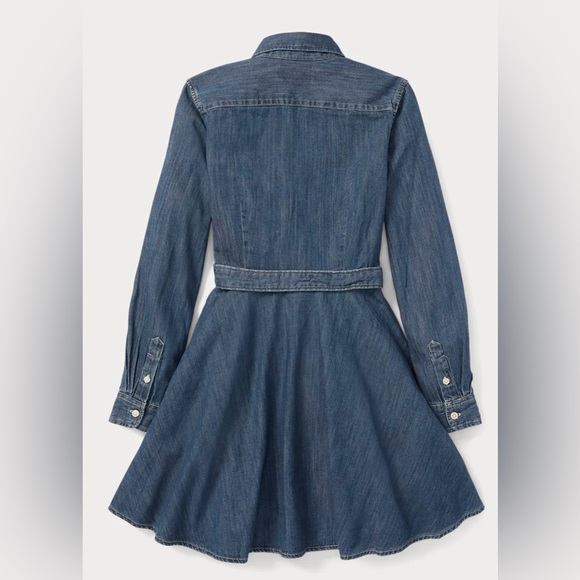 Belted Cotton Denim Shirtdress RALPH LAUREN for girls - Picture 4 of 10